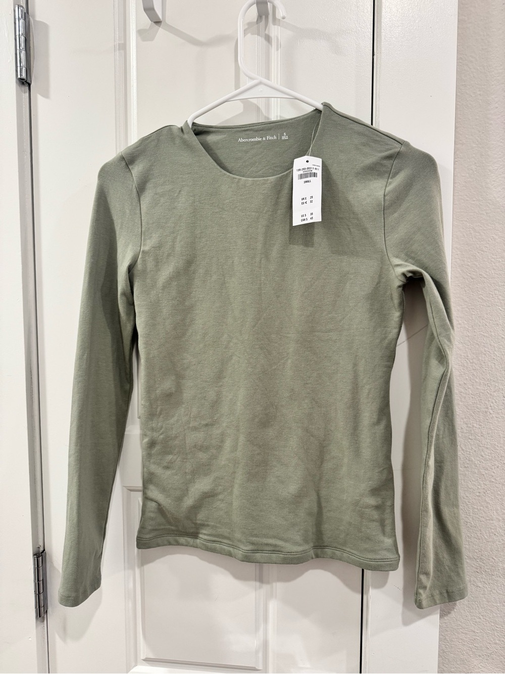 Abercrombie & Fitch Long-Sleeve Crewneck Top - Light Sage
